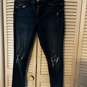 Distressed Dark Blue Women's Jeans